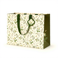 Sacs cadeaux en papier personnalisés avec logo, sacs de shopping floraux en gros avec poignées en ruban, emballage personnalisé