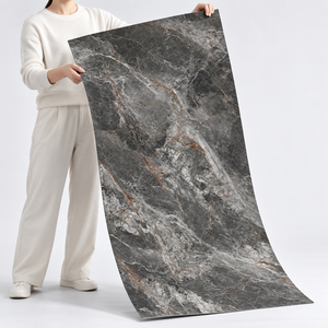 Lámina de Chapa de Piedra Flexible de Porcelana Suave con Vetas Doradas Grises de Lujo, Ligera e Ignífuga <span class=keywords><strong>para</strong></span> Paredes Curvas y Proyectos de Alta Gama - Product Image 1