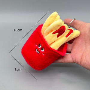 2026 Hamburg Hot Dog Fries Bread Plush Pendant Keychain Creative Cartoon Bag <b>Decoration</b> <b>Car</b> Key Accessories for Children Gift - Product Image 4