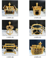Ensemble de table à café et à thé décoratif en métal, style éthiopien et moyen-oriental, table à café de luxe, ornement en métal de style européen pour la maison