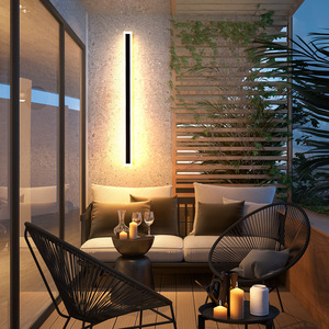 Appliques murales LED modernes en forme de bande longue, étanches IP65, en fer et acrylique, AC220V/110V, 100/120/150/180/200/240CM, pour extérieur et jardin - Product Image 2