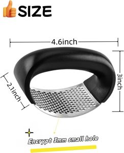 <b>Kitchen</b> <b>Accessories</b> New Gadget Multifunctional Fast Press Portable Grip Stainless Steel Manual Garlic Grinder Eco-Friendly - Product Image 2