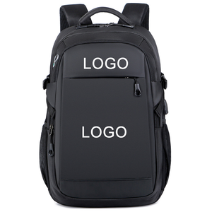 Sac à dos unisexe en Oxford noir avec fermeture éclair, logo personnalisé rapide, étanche, pour camping et sport, avec port USB et bretelles réglables, OEM ODM - Product Image 1