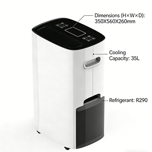 เครื่องลดความชื้น 35 ลิตร/วัน ใช้สารทำความเย็น R290 เป็นมิตรกับสิ่งแวดล้อม ควบคุมความชื้นอัจฉริยะ คอมเพรสเซอร์ ใช้ในครัวเรือนและเชิงพาณิชย์ หน้าจอสัมผัส - Product Image 2
