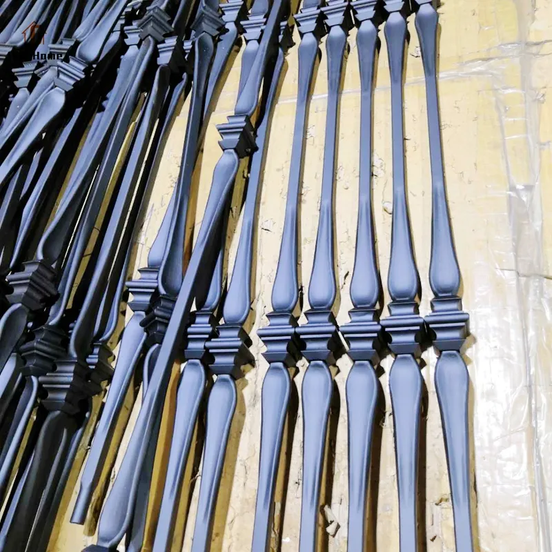 Modern Design Black Iron Spoon Stair Balusters Wrought Iron Spindles for USA Market