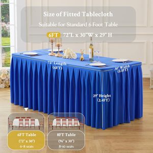 Tovaglia Rettangolare Blu Royal e Blu Navy 6 FT in Spandex Elasticizzato per Tavoli Rettangolari <span class=keywords><strong>da</strong></span> 6 Piedi - Product Image 2