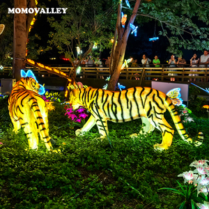 Décoration extérieure Grand jardin Simulation résine tigre réalisé Sculpture grandeur nature en fibre <span class=keywords><strong>de</strong></span> verre Animal sauvage Statue décor - Product Image 1