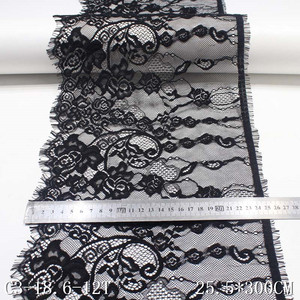 Tessuto francese in pizzo Chantilly largo 26cm 100% Nylon per <span class=keywords><strong>donna</strong></span> pizzo bianco per ciglia - Product Image 2