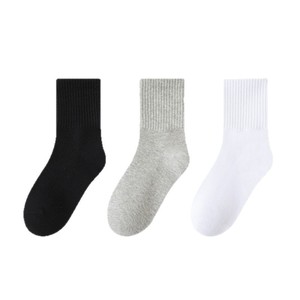Children's Breathable Mid-Calf Socks Black White Gray Autumn Winter Student Sport Style - Product Image 5