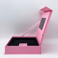 Superlier Caja de Video Digital de 7 Pulgadas con Pantalla LCD, Compatible con Formatos JPG/PNG/JPEG MP4, Música MP3 para Invitaciones de Boda