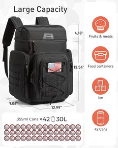 Sac à dos isotherme tactique 30L de qualité militaire - Isolation 600D, 2 livres, maintien de la glace 16H, étanche, multi-poches, fermeture éclair - Product Image 4