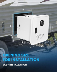RV <span class=keywords><strong>tankless</strong></span> Máy nước nóng, Nâng cấp RV Máy nước nóng với 15x15 inch cửa trắng, điều khiển từ xa và bên ngoài vòi hoa sen - Product Image 5