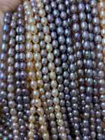 Perles de riz naturelles de qualité supérieure Edwin 6-7mm, grade AAA, sans défaut, blanc/rosé/violet, excellent rapport qualité-prix pour la fabrication de bijoux