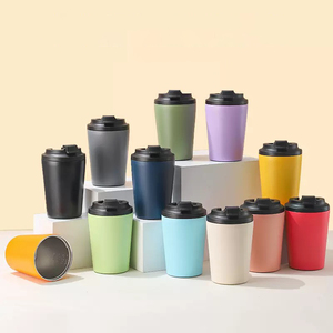 Tazza Termica Riutilizzabile da 12oz per Campeggio, Doppia Parete, per Acqua Calda e Caffè, Personalizzabile con Logo, Carina con Coperchio - Product Image 3