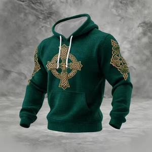 Sweat-shirt à capuche pour homme, impression par sublimation, 100% polyester, tricoté, respirant, avec poche, manches classiques - Product Image 3