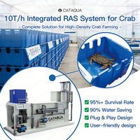 Système RAS de boîtes d'élevage de crabes de boue multi-couches à filtration mécanique et lavage automatique, optimisant l'espace, pour écloserie d'eau de mer