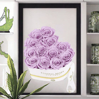 Nouvelles roses préservées en boîte ronde de 27 fleurs pour mariage, Saint-Valentin, remise de diplôme, Noël