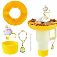 40oz Bol à collation en silicone amélioré Plateau à collation pour gobelet Anneau à collation en silicone réutilisable pour voiture Accessoires de cuisine