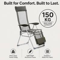 Chaise de camping pliable légère et moderne avec repose-pieds, idéale pour la plage et les parcs, directement de l'usine
