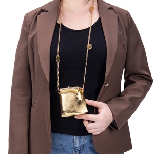 Logo personnalisé Nouveau mini sac en cuir véritable pour rouge à lèvres porte-monnaie écouteurs maquillage cosmétique <span class=keywords><strong>pochette</strong></span> de rangement avec chaîne pour les femmes - Product Image 4