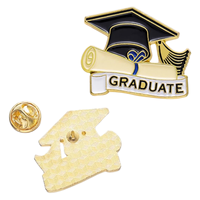 Badge broche en métal émaillé, plaqué or, moderne, personnalisé, pour étudiants et diplômés, avec logo couleur sur mesure, de fabrication usine avec 20 ans d'expérience