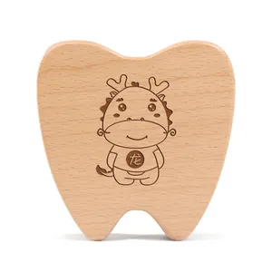 Custom Wooden Animal Baby Teeth Keepsake Box Montessori Early Learning Educational Toys For Kids