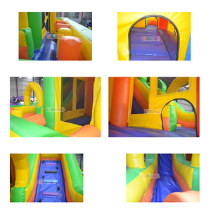 Inflatable Bounce House kết hợp trượt leo tường thương mại trẻ em và người lớn nước và đất đôi chơi cơ sở - Product Image 6