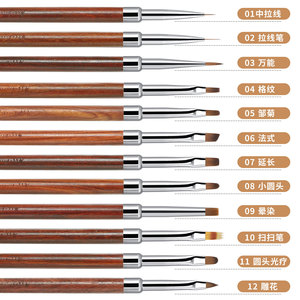 Source Factory Nail Art Brush Set Herramientas profesionales para pintar Liner Punta redonda Gel UV Tallado Gradiente Mezcla Manicura - Product Image 1