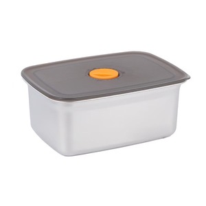 ภาชนะเก็บอาหารสแตนเลสทรงสี่เหลี่ยมพร้อมฝาปิดสำหรับตู้เย็น ตู้แช่แข็ง กล่องอาหารกลางวันสำหรับเดินทาง - Product Image 5