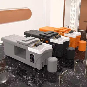 Vente directe usine – Ensemble de fauteuils de spa en cuir PU au design moderne, table de massage et lit pour salon de coiffure, lavage de cheveux, shampoing et soins du visage - Product Image 2