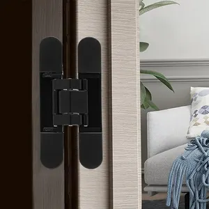 180 Degree Concealed Hinges Hidden Cross Hinges Zinc Alloy Hidden Hinge 3D Adjustable Invisible Concealed