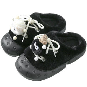 Pantofole Invernali con Suola Spessa, Carine e Alla Moda, con Pon Pon, Calde in Cotone e <span class=keywords><strong>Pelliccia</strong></span> per Ragazze - Product Image 1