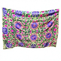 Tissu non tissé brodé de fleurs kashmiri, travail traditionnel Aari, 100% coton, textile d'ameublement, tissu pour housse de canapé