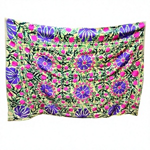 Kashmiri Floral <b>Embroidery</b> Nonwoven <b>Fabric</b> Traditional Aari Work 100% Cotton Home Textile Sofa Cover <b>Fabric</b> - Product Image 4
