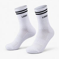 Chaussettes de cyclisme personnalisées avec logo, chaussettes de sport athlétiques, chaussettes respirantes en maille avec coussinets, OEM ODM
