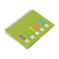 Carnet à spirale de bureau en stock, en PP coloré, avec intercalaires, spirale métallique, pour étudiants, direct usine