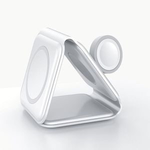 Station de charge sans fil 15 W, chargeur de téléphone magnétique pliable 3 en 1, chargeur rapide pour téléphone avec support pour montre et écouteurs - Product Image 2