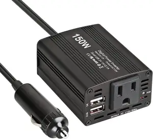 US Soket Dual USB 5V 2.1A Pengisi Daya DC 12V Ke AC Pemantik Rokok Steker 150 Watt 300W Inverter Daya Mobil 150 W Adaptor Telepon