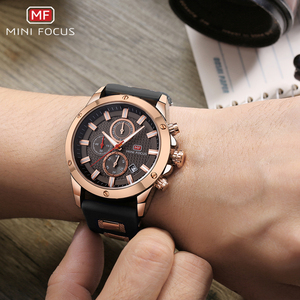 MINI FOCUS Vente directe d'usine Nouveauté Prêt à l'emploi Logo personnalisé Chronographe Prix bas Montre à quartz pour hommes Bracelet en silicone MF0089G - Product Image 3