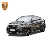 Kit de carrocería de fibra de vidrio estilo Car Parts para BMW X6 F16, parachoques delantero, faldones laterales, luz LED, alerón trasero.