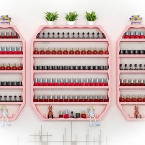 Meubles de salon de manucure, étagère murale moderne en fer suspendu, étagère dorée, présentoir à ongles - Product Image 2