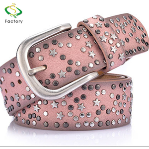Fábrica de Metal hechos a mano pendientes de cuero dividido con revestimiento de Pu cinturón de mujeres - Product Image 2