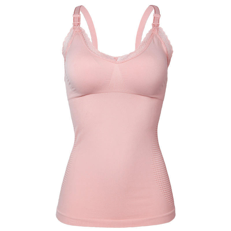 Large Size Spring Summer Solid Pattern Wire Free Everyday Maternity Bras Loose Nursing Vest Front Button Thin Breastfeeding