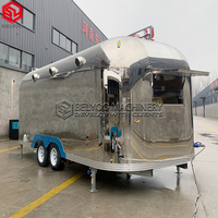 Remorque de cuisine mobile vintage de luxe pour camion de crème glacée et de hot-dogs avec remorque de concession de marque personnalisée