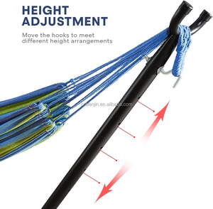 जगह बचाने वाले स्टील स्टैंड के साथ डबल कॉटन झूला, उष्णकटिबंधीय (450 पाउंड क्षमता - प्रीमियम कैरी बैग शामिल) - Product Image 4