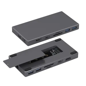 冠臣USB集线器USB-C笔记本电脑扩展坞双显示C型适配器10合1 USB 3.1 C型端口计算机定制