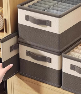 Paniers de rangement pliables classiques écologiques de grande taille, boîtes organisatrices multi-usages pour les étagères de placard, la cuisine et le bureau - Product Image 6