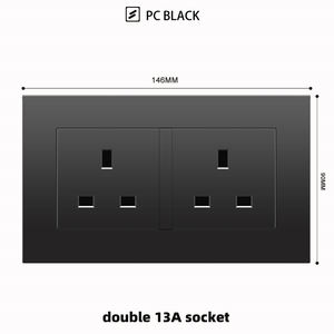 Enchufe de Pared LangYeao 13A con USB de Carga Rápida Tipo-C 86 146, Interruptor de Pared Universal para Lámpara, Interruptor de Pared Negro de 1/2/3/4 Botones - Product Image 4
