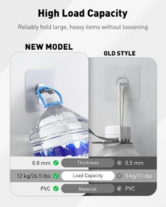 Multifunctional <b>Hook</b> <b>Adhesive</b> Base Hanger Strong Wall <b>Adhesive</b> <b>Hook</b> Rails No Nail Wall Hangers Strong <b>Adhesive</b> Hangers - Product Image 3
