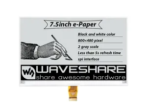 Waveshare 7.5inch E-ink hiển thị thô 800x480 đen trắng E giấy SPI Giao diện tương thích với Raspberry Pi 2B/3B/3B +/zero/Zero W - Product Image 4
